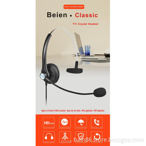 T11 over-ear noise-reducing call center headset